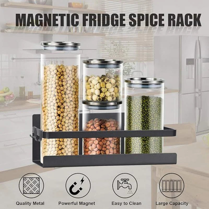 Magnetic Spice Rack Fridge Organizer Shelf
