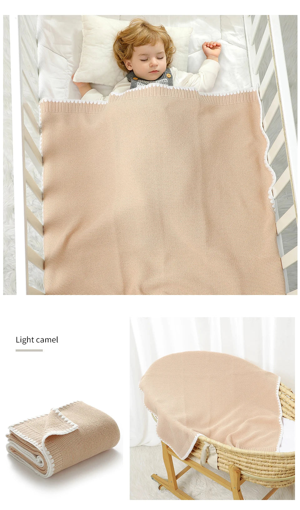 Solid Baby Receiving Blankets for Girl & Boy