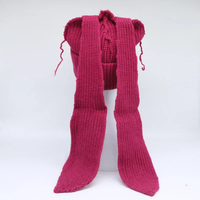 Long fox Ears Knitted Hat