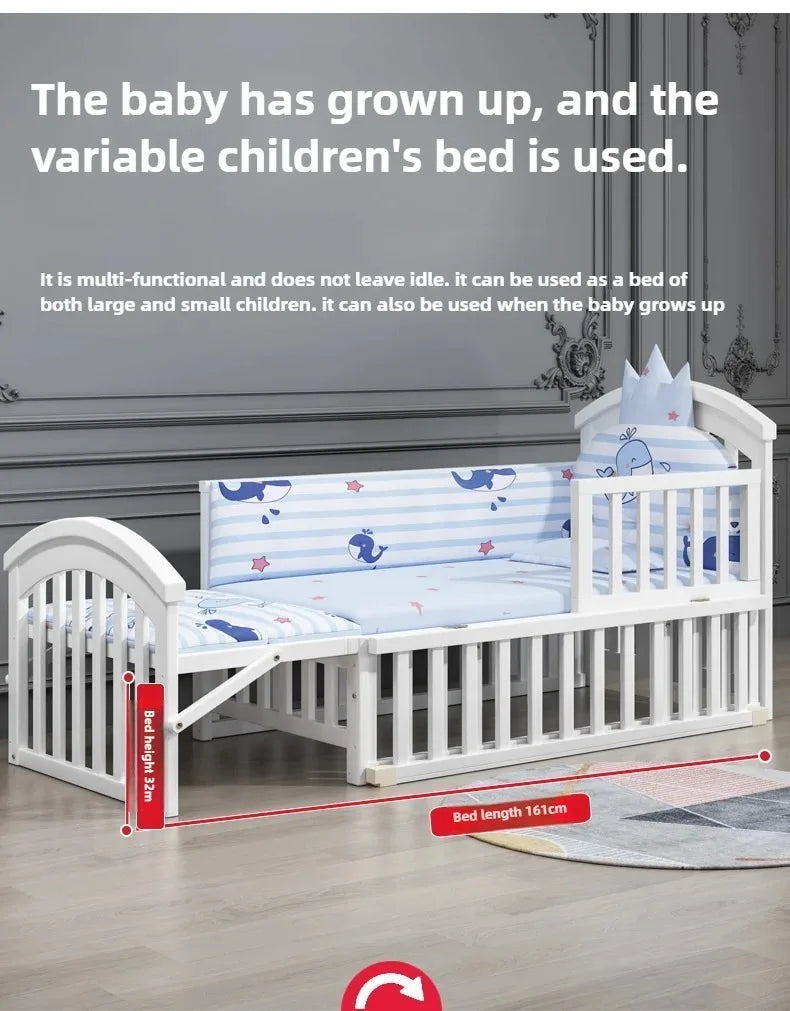 New Solid Wood Baby Crib