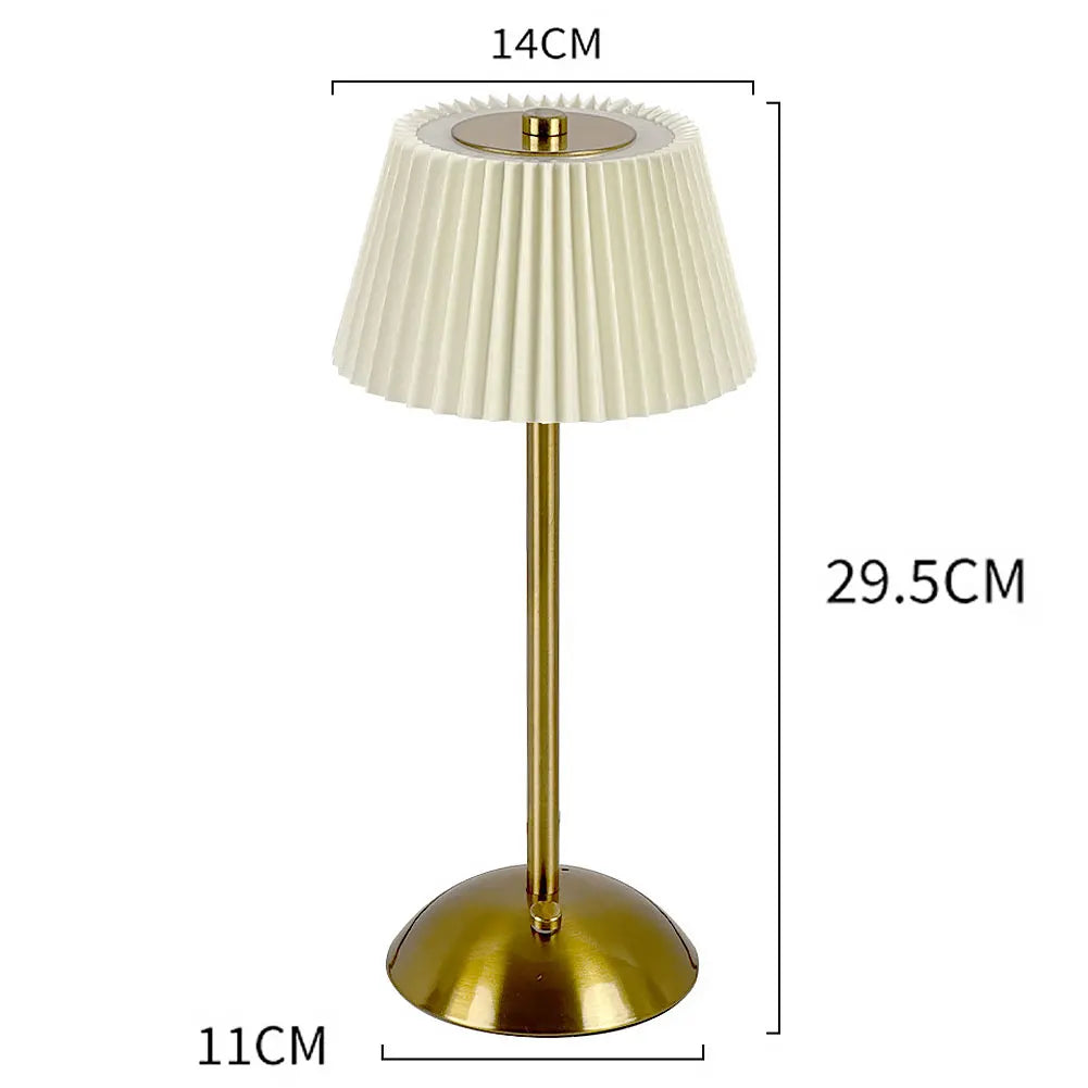 Small Pleated Nightstand Lamp