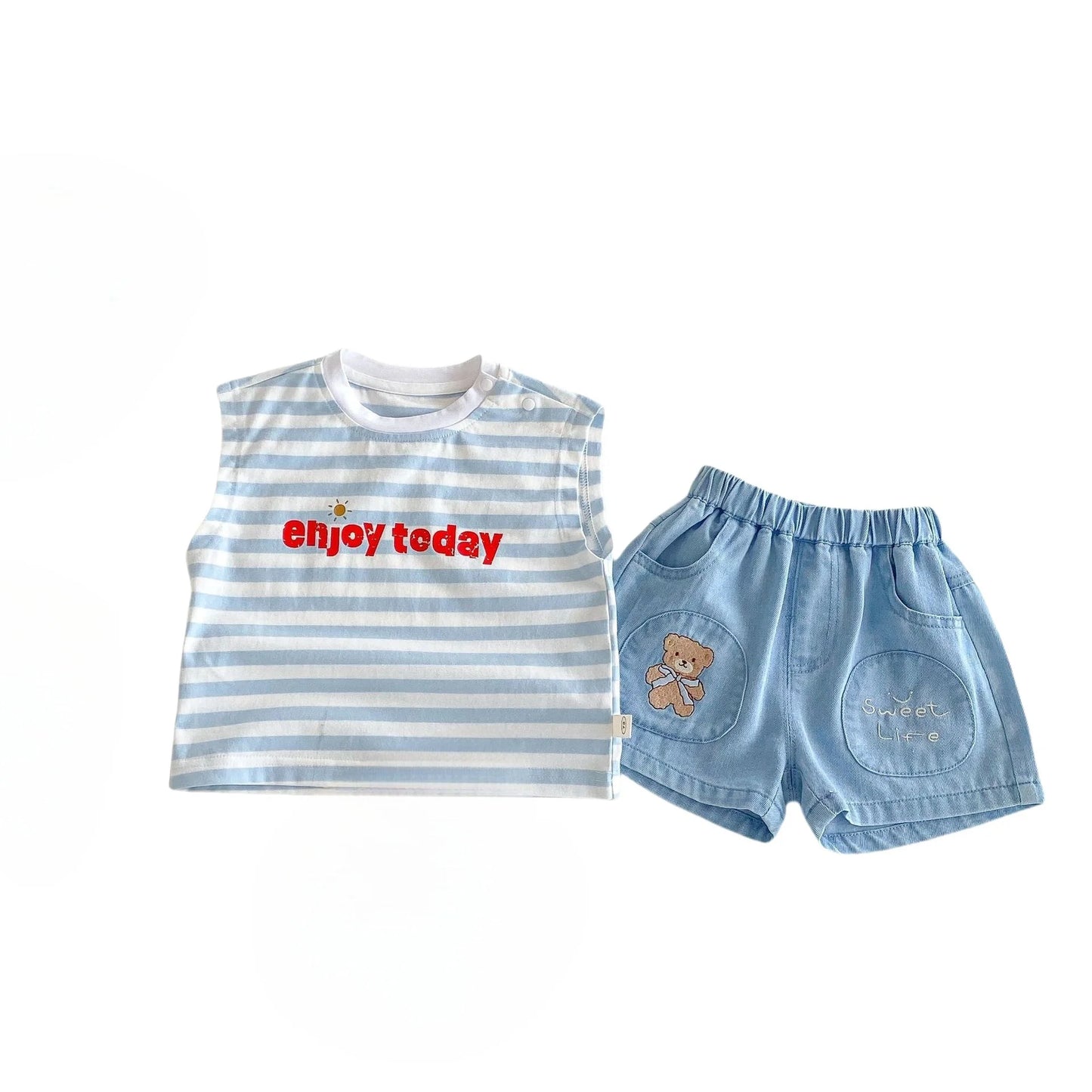 Summer Baby Clothing Set Striped Vest