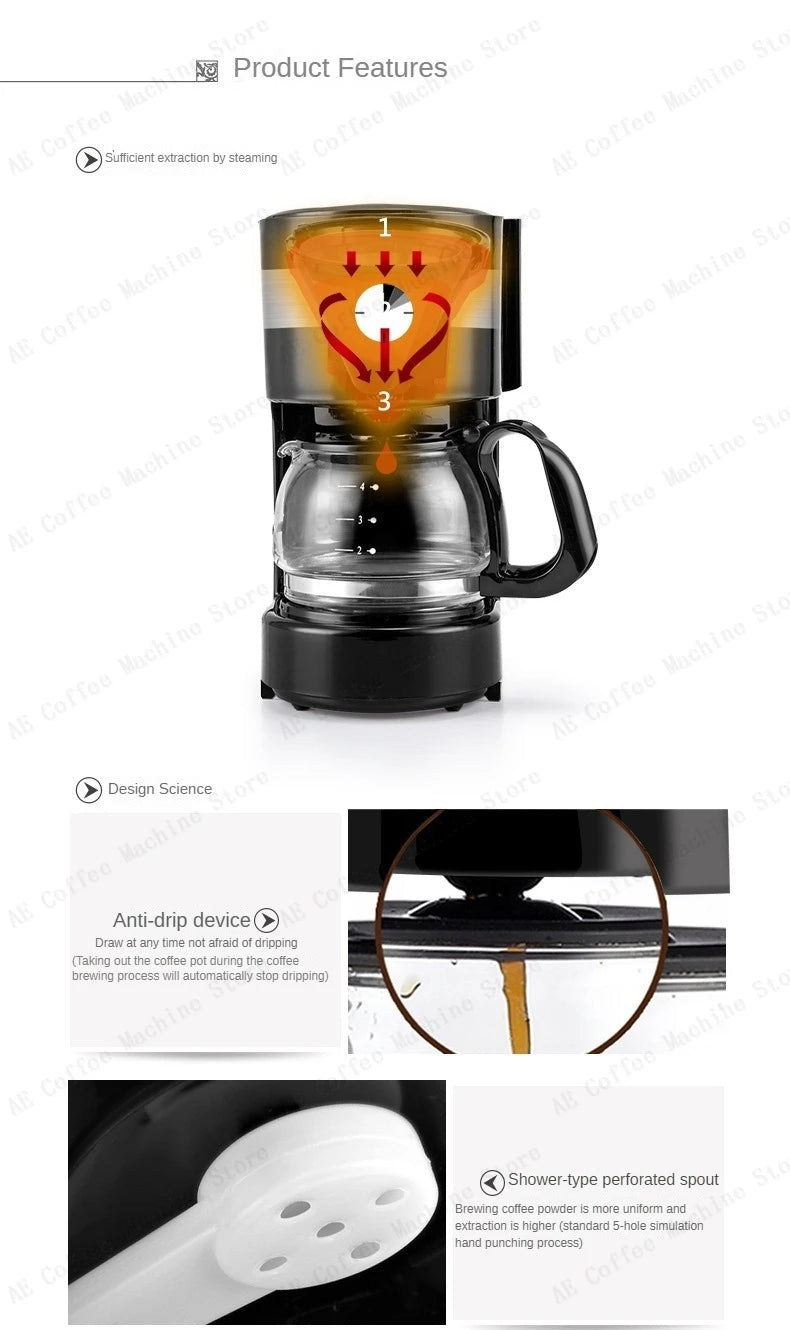 Household Small American Drip Coffee Maker