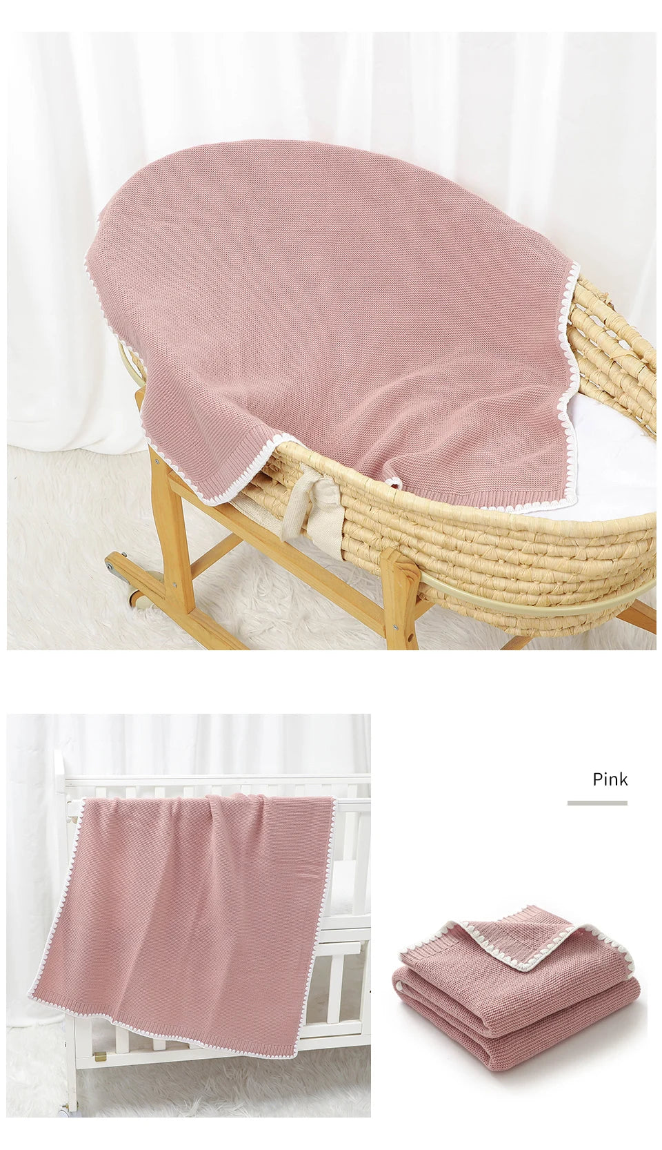 Solid Baby Receiving Blankets for Girl & Boy