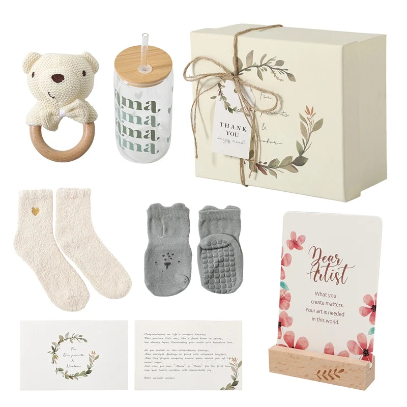 Baby Bathing Set Gift Box Wooden