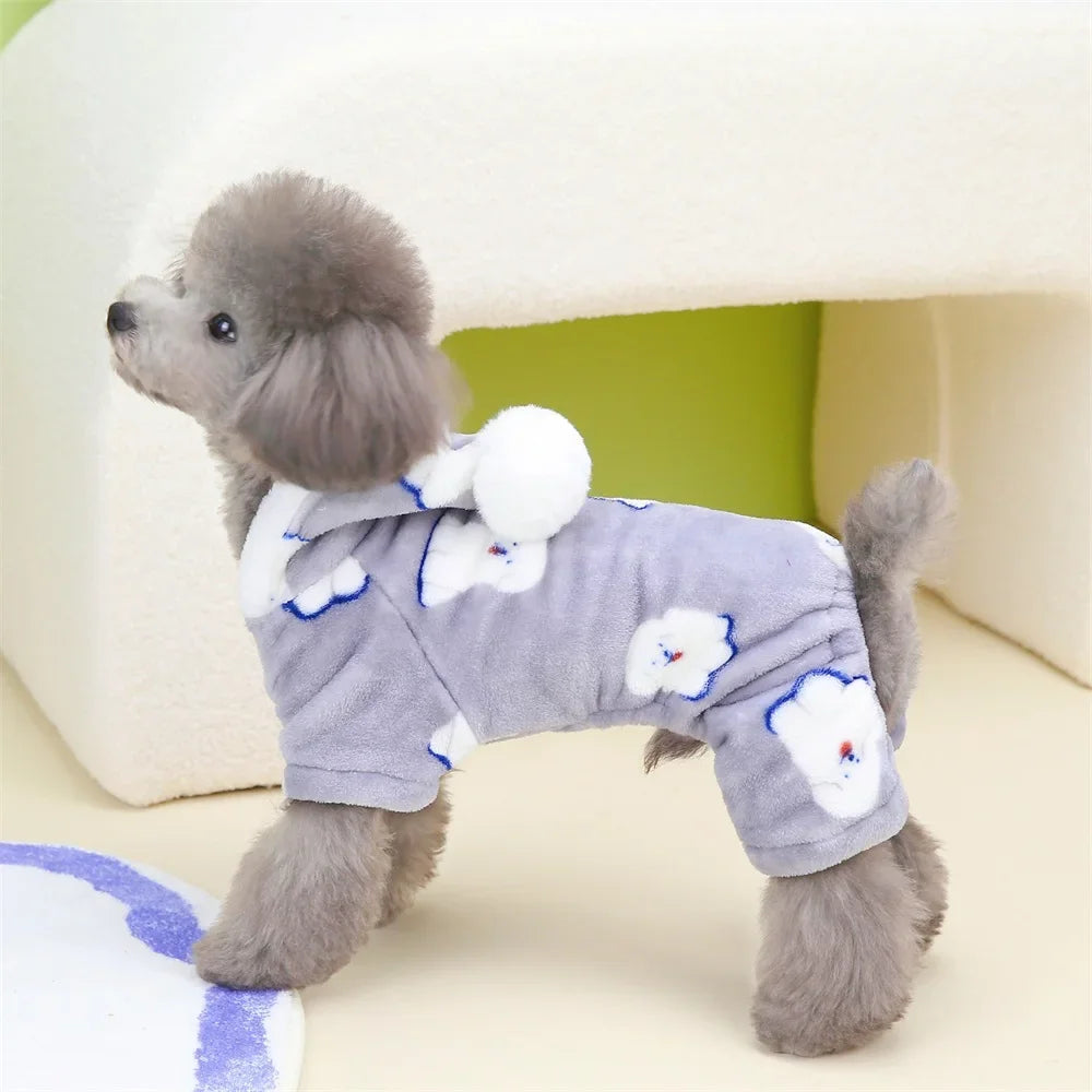 Hooded Fleece Puppy Dog Pajamas