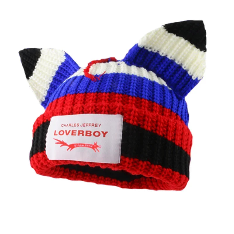 Long fox Ears Knitted Hat