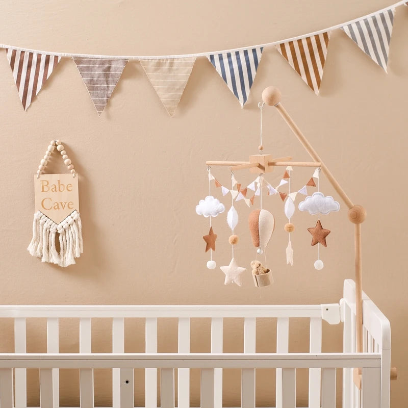 Baby Crib Mobile Wooden Bed