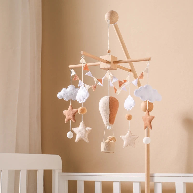Baby Crib Mobile Wooden Bed