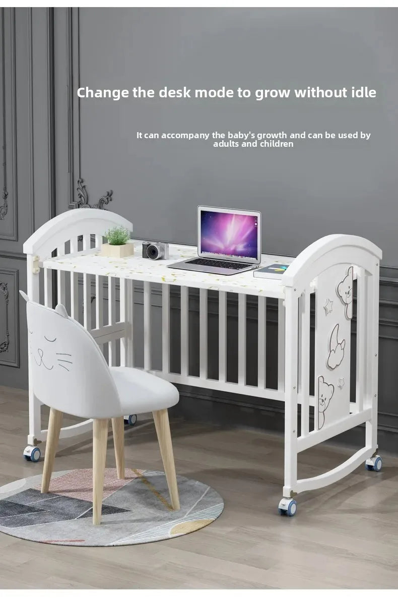 New Solid Wood Baby Crib