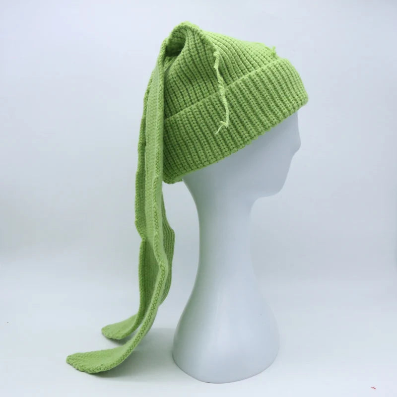 Long fox Ears Knitted Hat