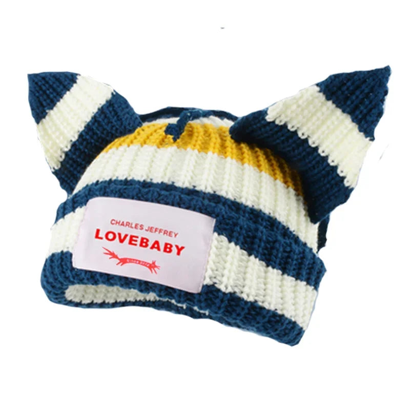 Long fox Ears Knitted Hat