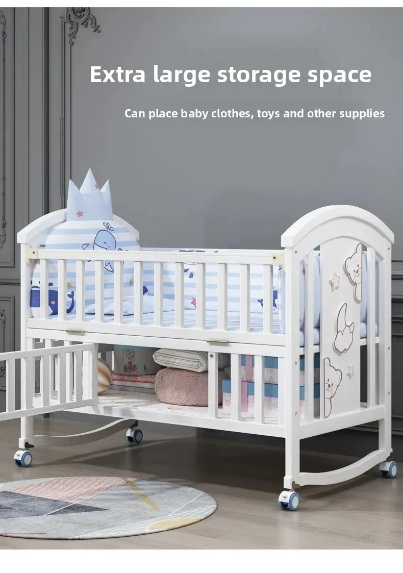 New Solid Wood Baby Crib