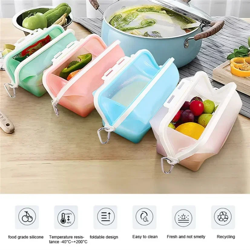Silicone Travel Premium Reusable Food Storage Bags