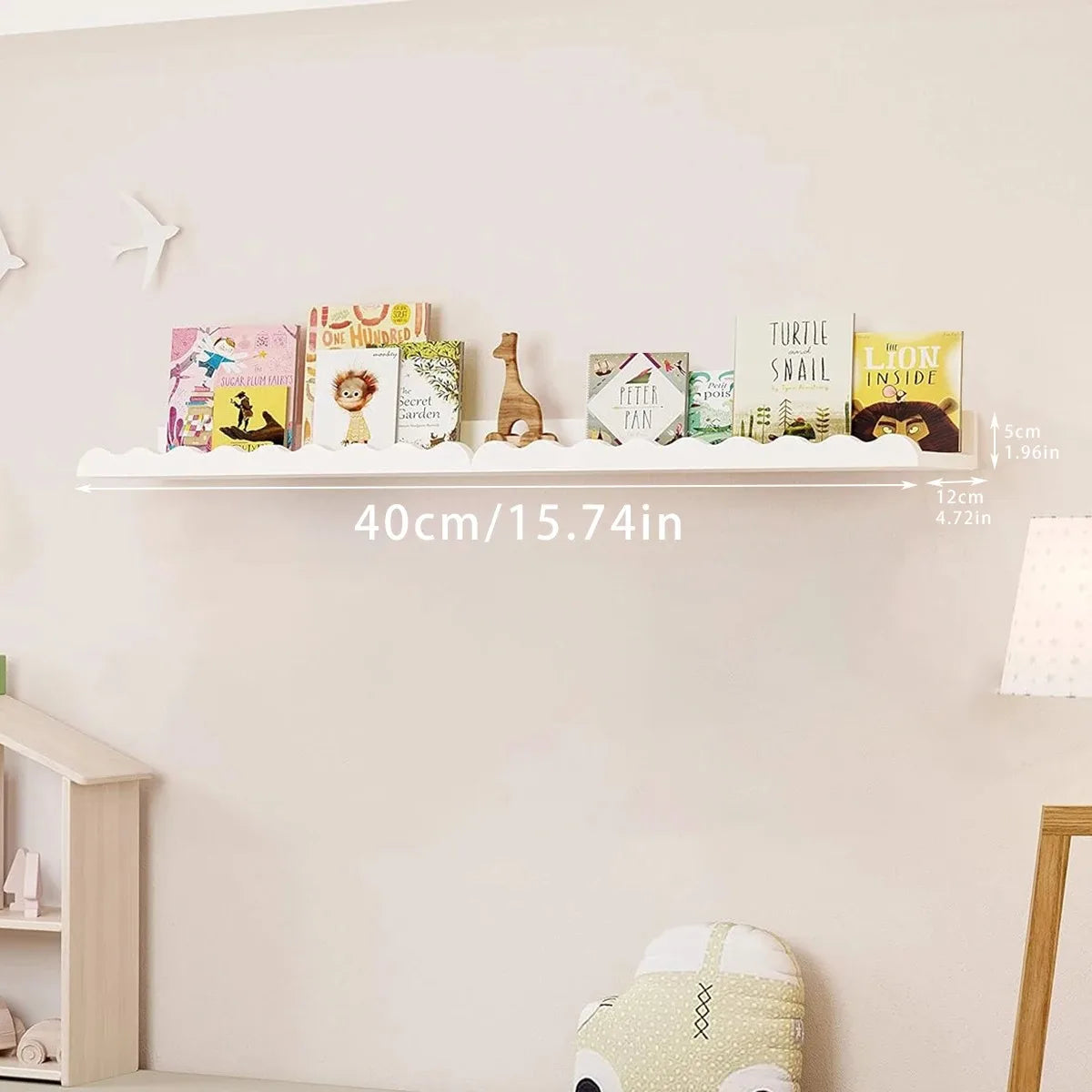 White Wavy Wooden Floating Shelf