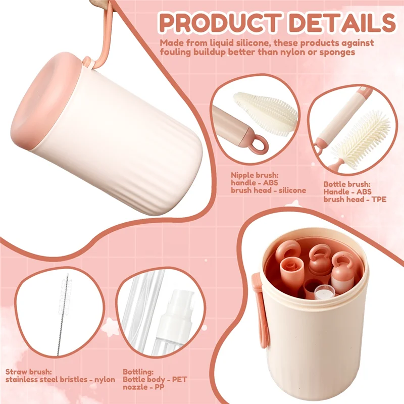 Travel Baby Bottle Cleaner Brush Set