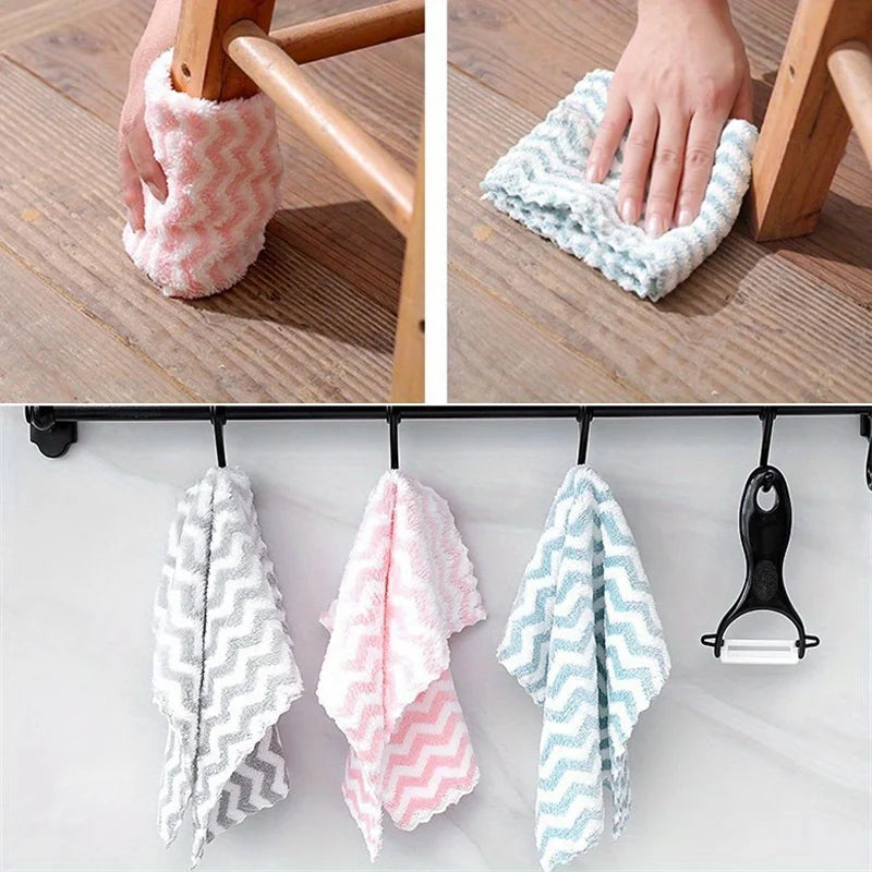 20pcs/10pcs Microfiber Cleaning Cloth Ultra Absorbent Durable Kitchen Towels