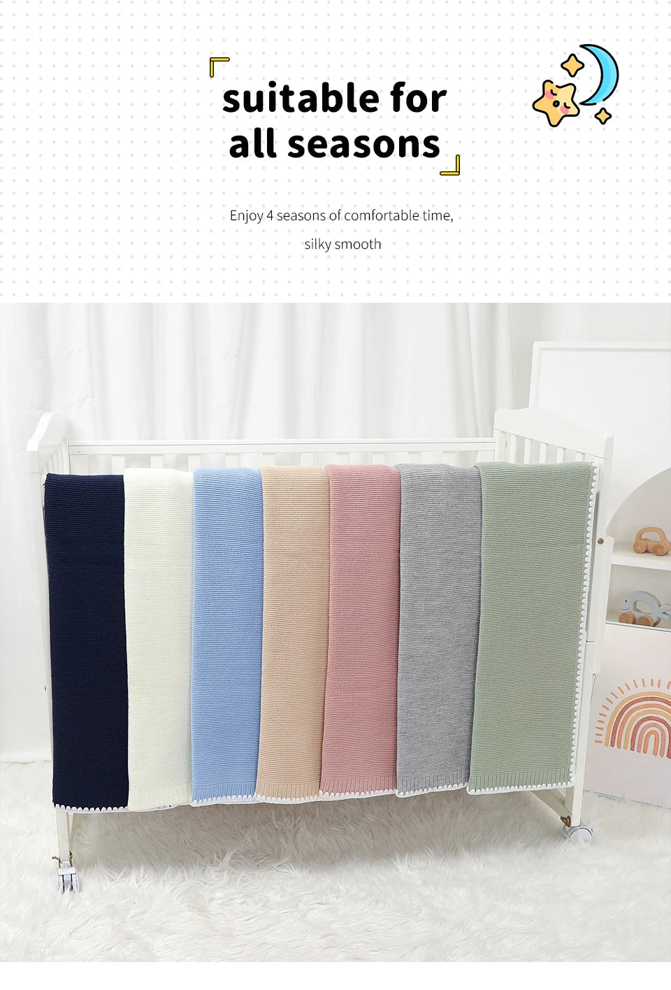 Solid Baby Receiving Blankets for Girl & Boy