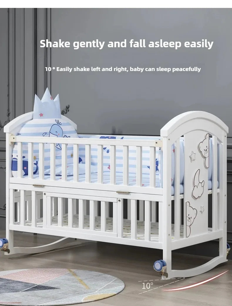 New Solid Wood Baby Crib