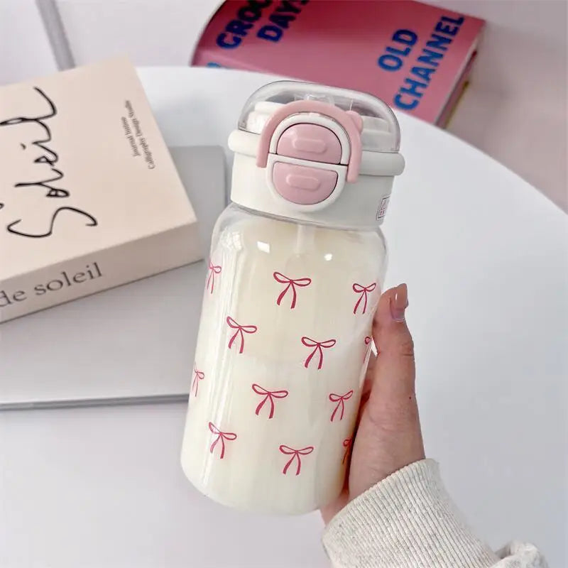 Cute Water Bottle with Straw