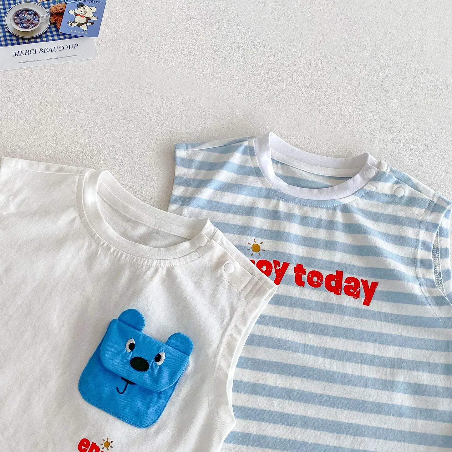 Summer Baby Clothing Set Striped Vest