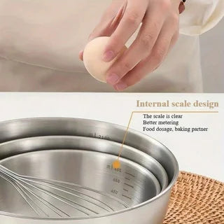 3PCS Stainless Steel Mixing Bowl Set