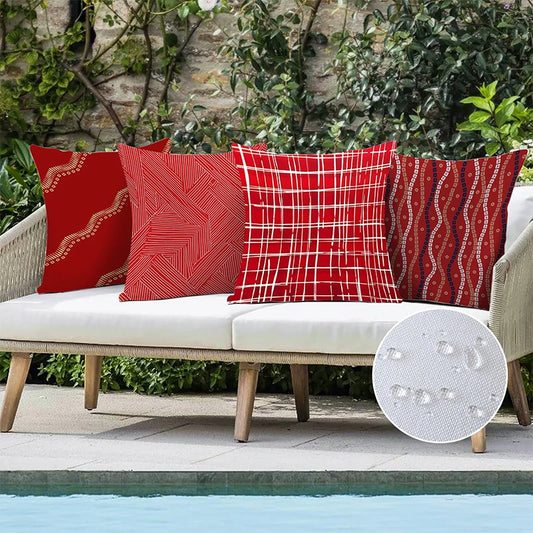 Red Outdoor Throw Pillows for Patio Decor