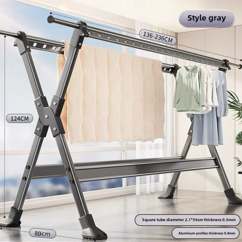 Floor-to-ceiling drying rack