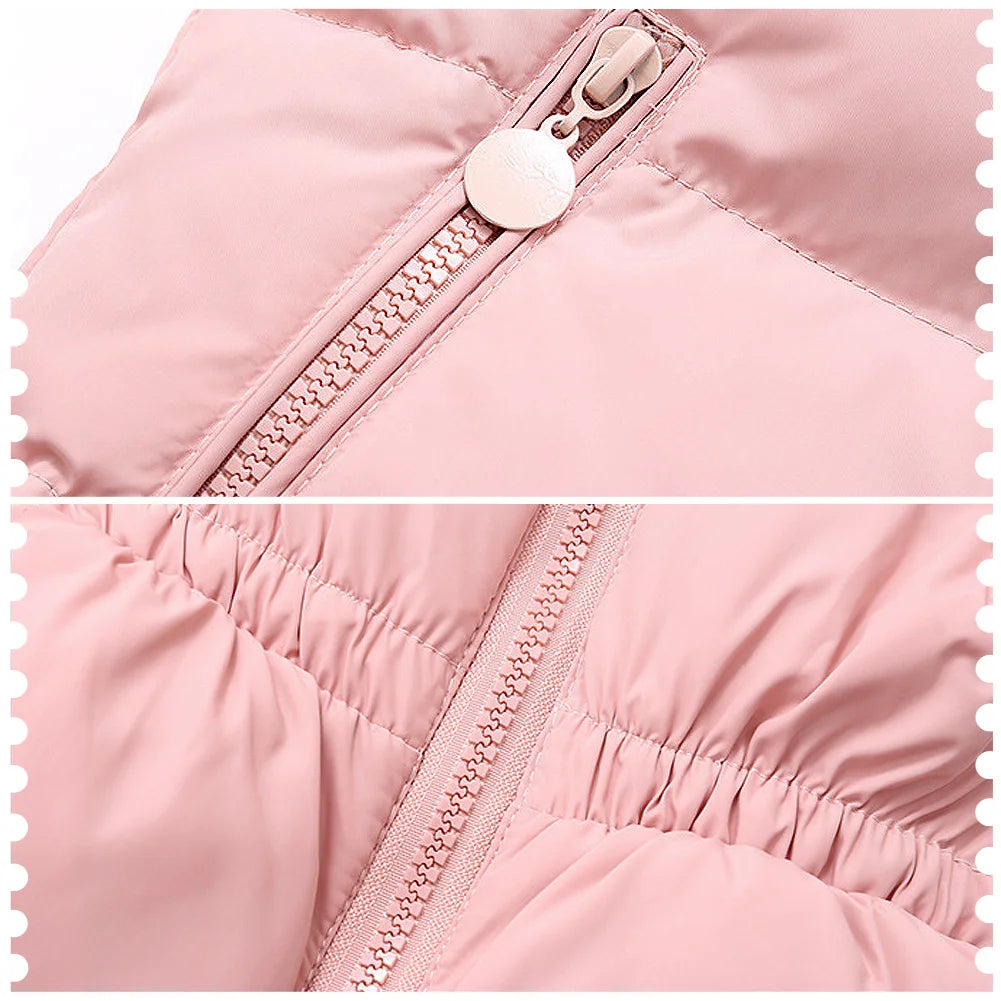 Baby Girls Snowsuits,White Duck Down Hooded Jacket