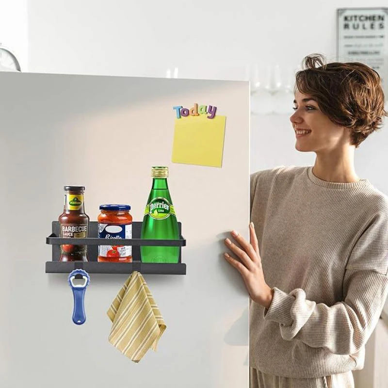 Magnetic Spice Rack Fridge Organizer Shelf