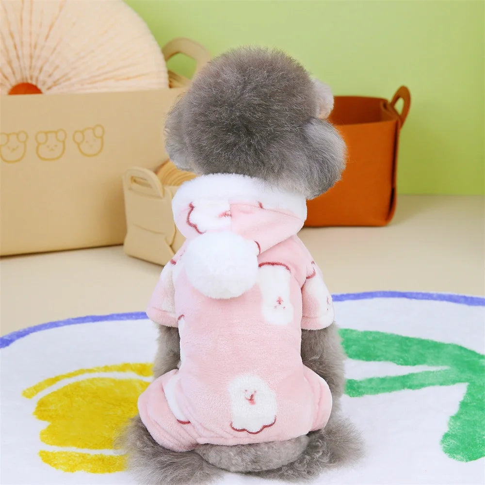 Hooded Fleece Puppy Dog Pajamas