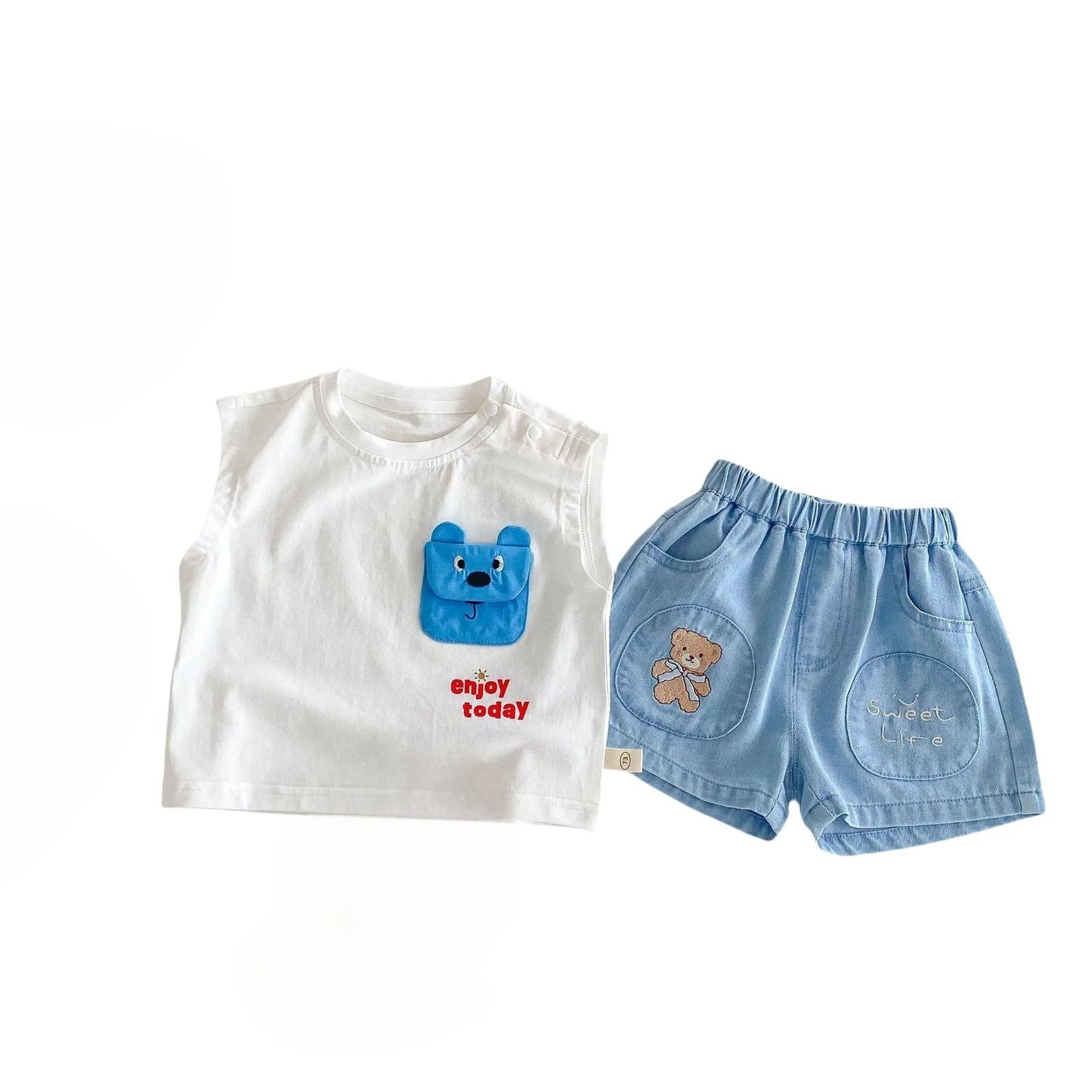 Summer Baby Clothing Set Striped Vest