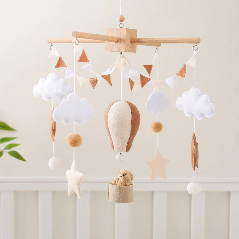 Baby Crib Mobile Wooden Bed