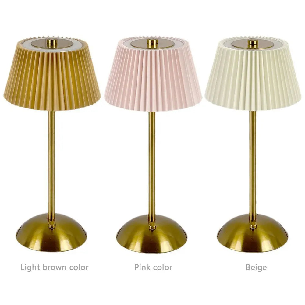 Small Pleated Nightstand Lamp