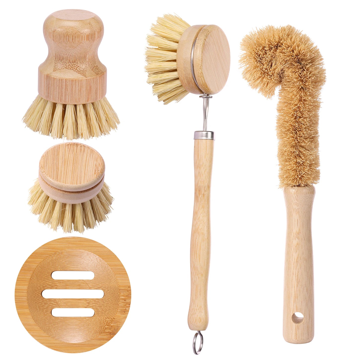 4/5Pcs Bamboo Dish Scrub Brushes