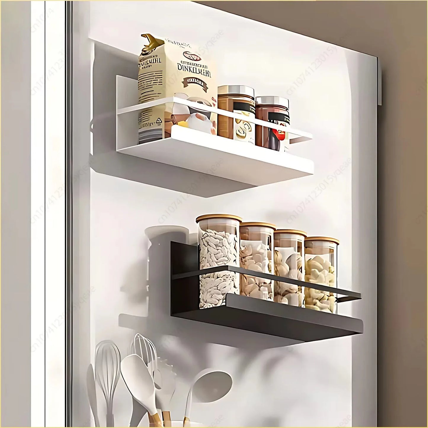 Magnetic Spice Rack Fridge Organizer Shelf
