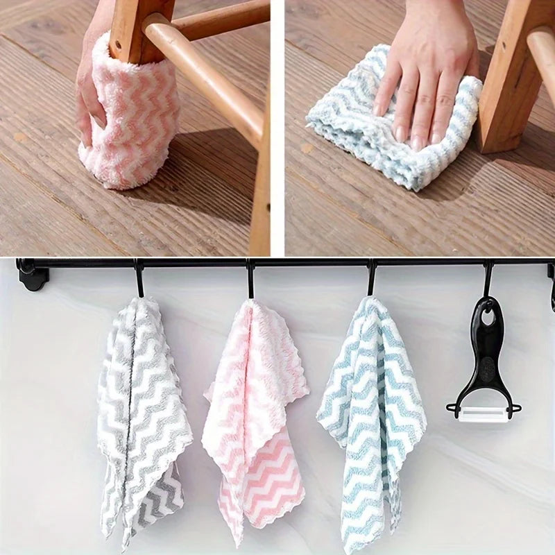 20pcs/10pcs Microfiber Cleaning Cloth Ultra Absorbent Durable Kitchen Towels