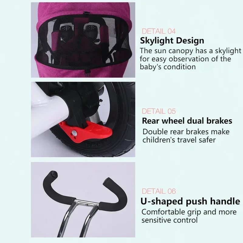 4 in 1 Folding Kids Trike Sit