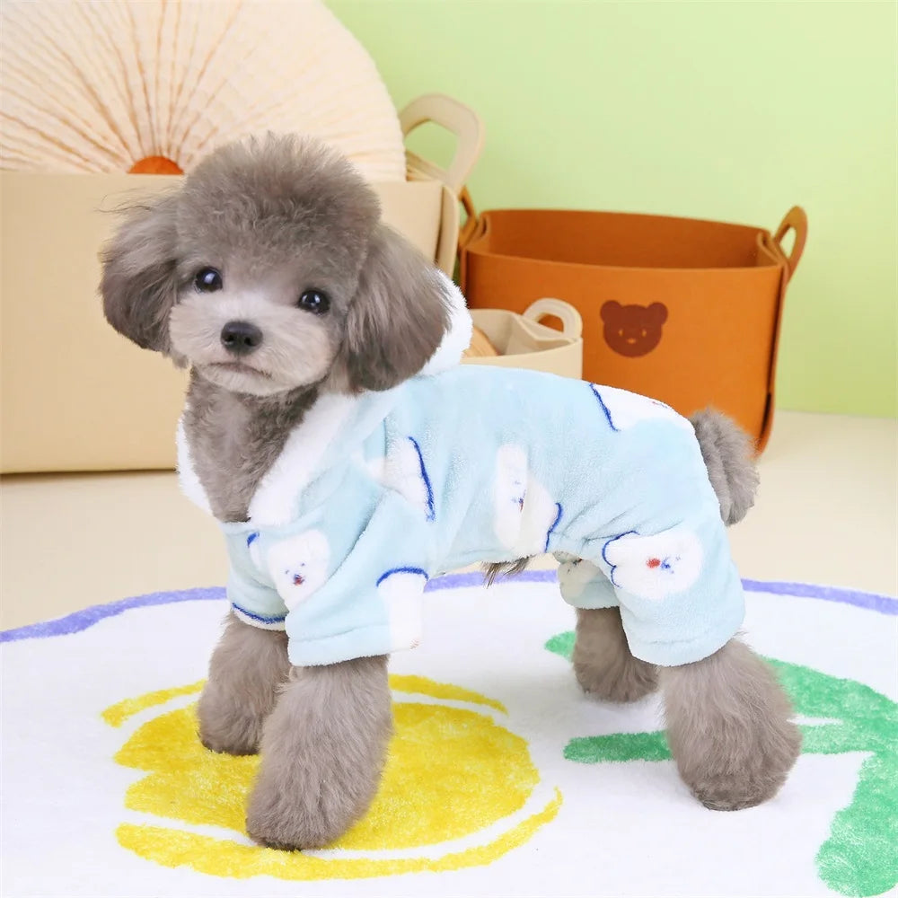 Hooded Fleece Puppy Dog Pajamas