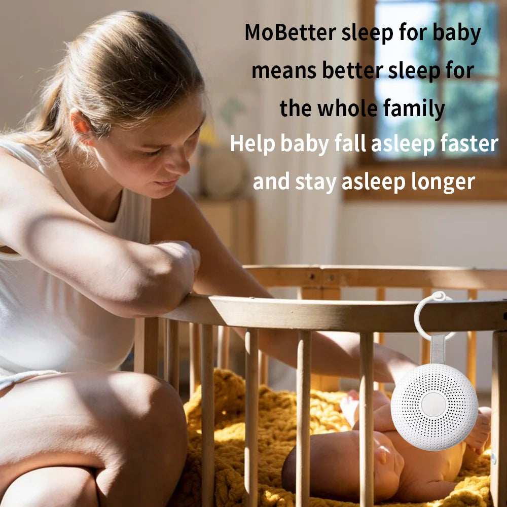 Portable Baby White Noise Machine – 15 Soothing Sounds with Smart Night Light & Nursery Lamp