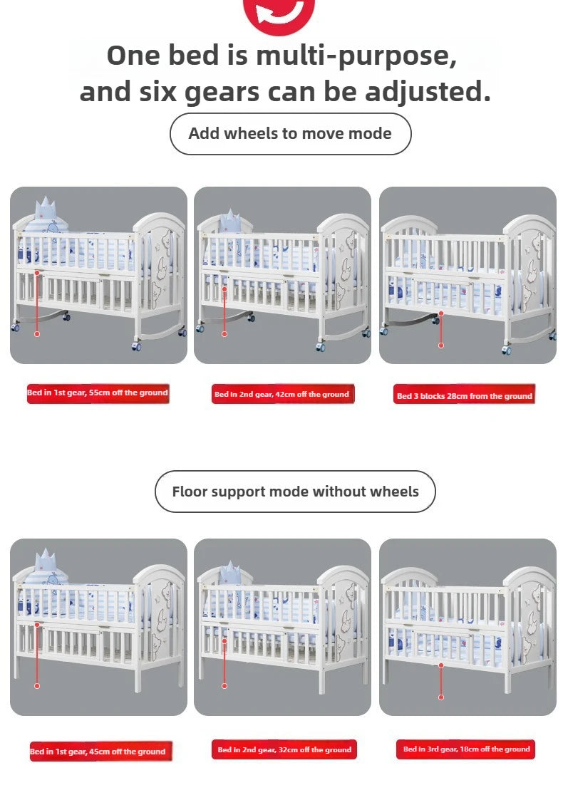 Newborn Solid Wood Crib