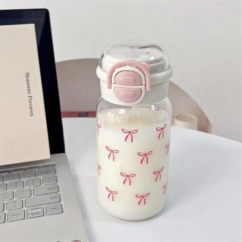 Cute Water Bottle with Straw