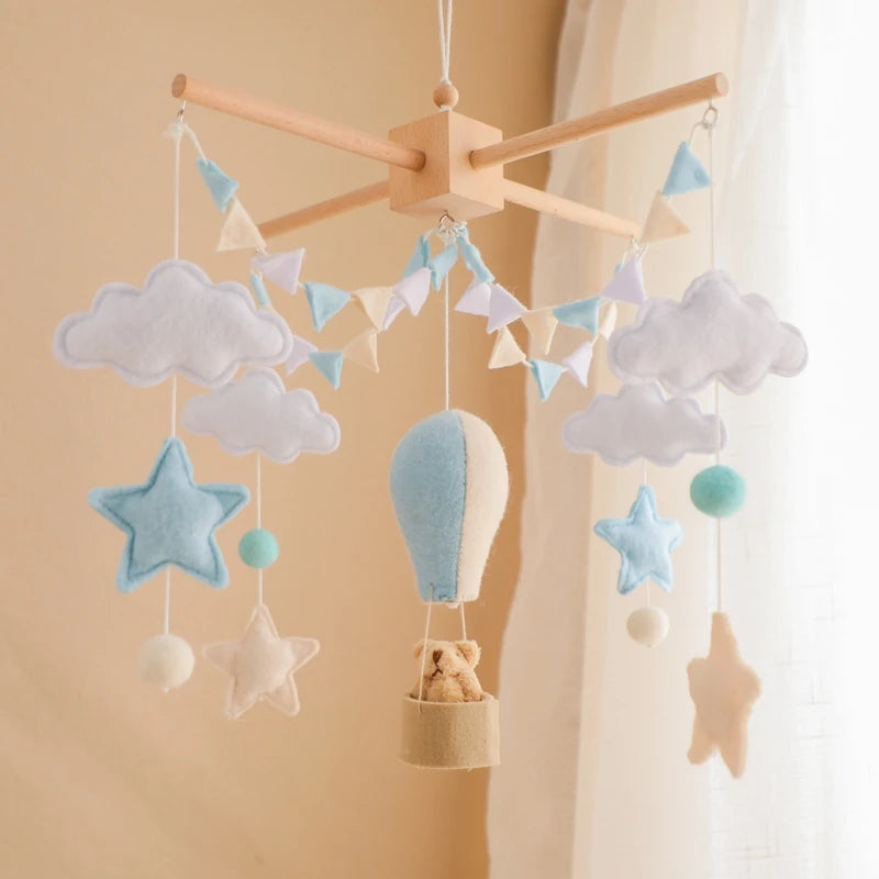 Baby Crib Mobile Wooden Bed