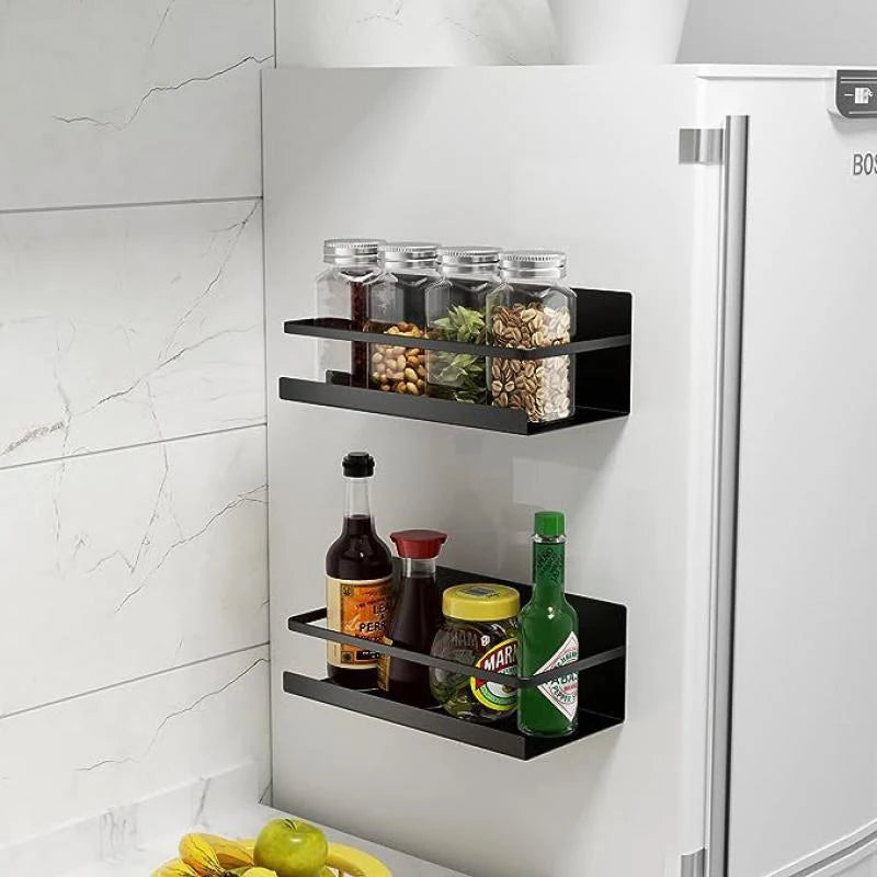 Magnetic Spice Rack Fridge Organizer Shelf