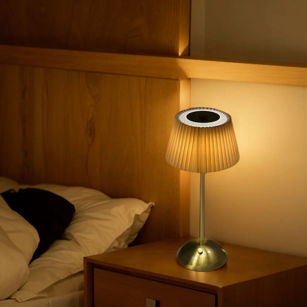 Small Pleated Nightstand Lamp