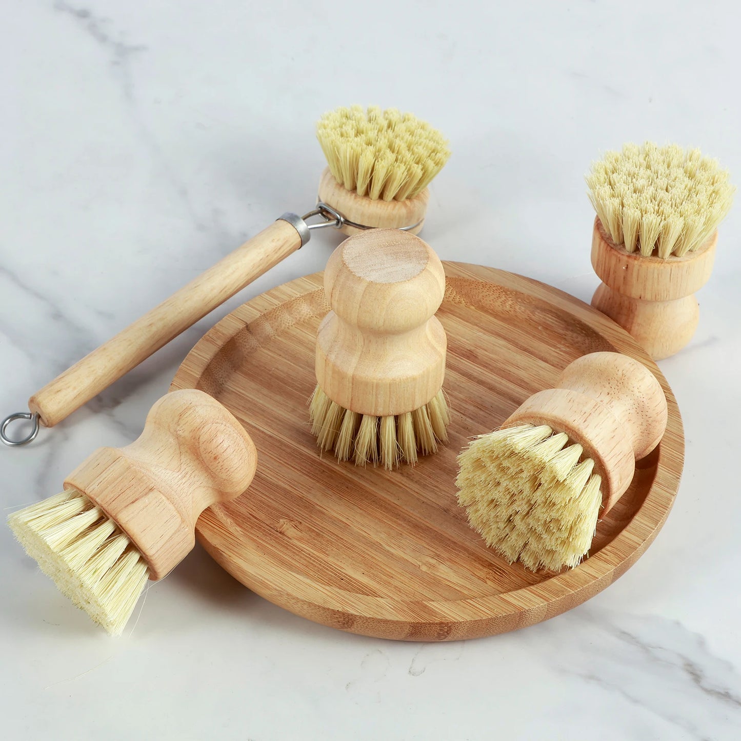 4/5Pcs Bamboo Dish Scrub Brushes