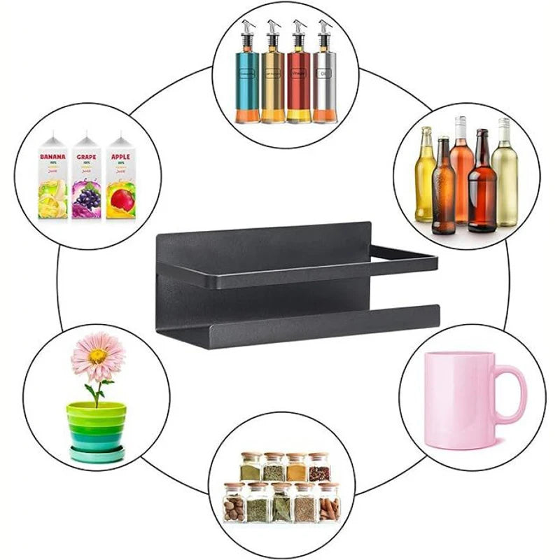 Magnetic Spice Rack Fridge Organizer Shelf