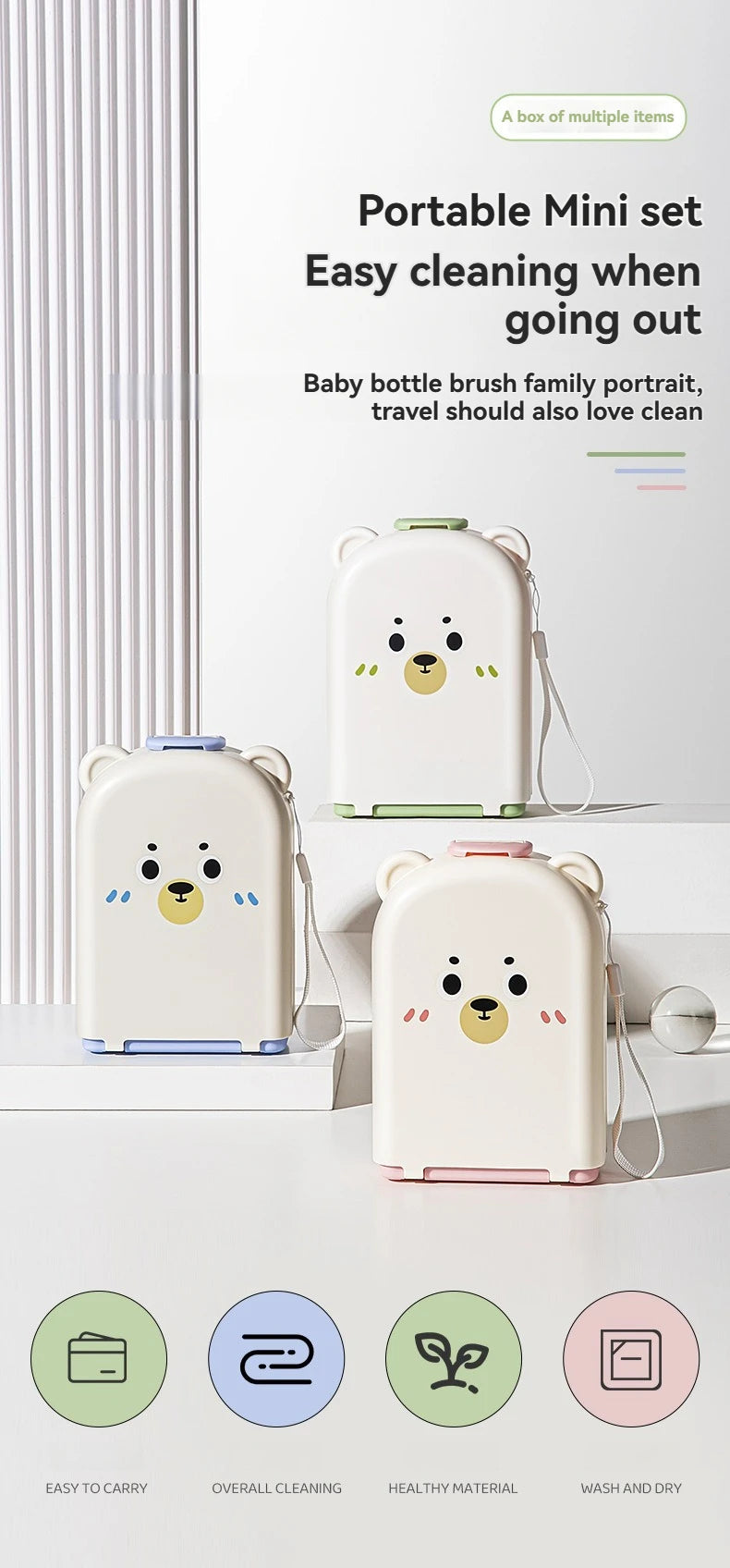 Travel Baby Bottle Brush Set