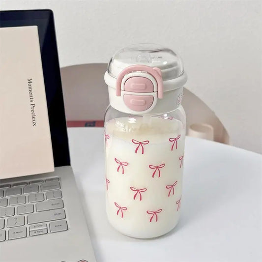 Cute Water Bottle with Straw