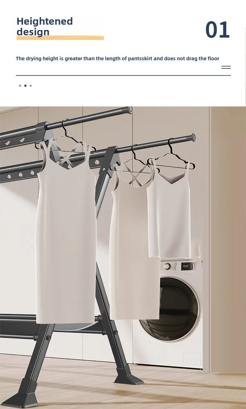 Floor-to-ceiling drying rack